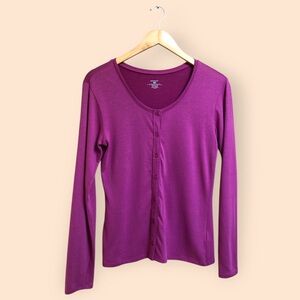 Patagonia Organic Cotton Pink Purple Button Front Long Sleeved Shirt Women’s S